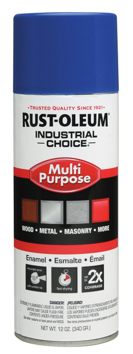 Rust-Oleum 1624830 Safety Blue 1600 System General Purpose Enamel Spray Paint, 16 fl. oz. Container, 12 oz. Weight Fill, Can (Pack of 6)