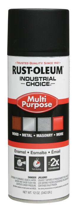 Rust-Oleum 1676830 1600 System Multi-Purpose Enamel Spray Paint, 12-Ounce, Ultra-Flat Black (pack of 6)
