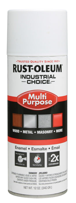 Rust-Oleum 1690830 Flat White 1600 System General Purpose Enamel Spray Paint,16 fl. oz. container, 12 oz. weight fill, Can (Pack of 6)