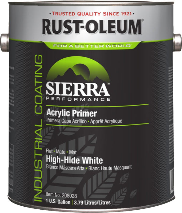Rust-Oleum Sierra Performance Griptec 0 Voc Acrylic Primer, Hi-Hide White Gallon Can - Lot of 2
