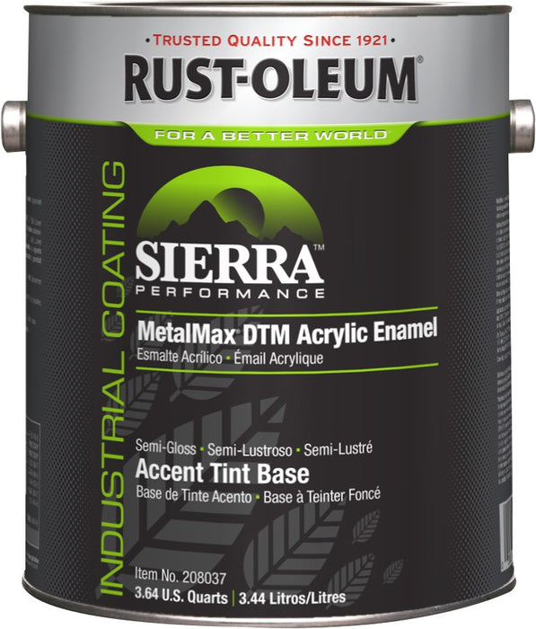 Rust-Oleum Sierra Perform Metalmax 0 Voc DTM Acrylic Enamel, Semigloss Accent Base Gal Can - Lot of 2