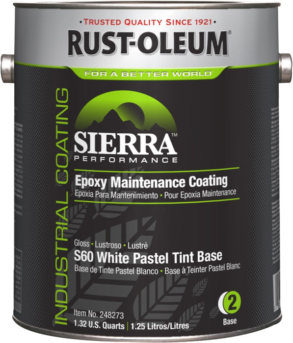 Rust-Oleum epoxy maintenance coating WB S60 gloss white pastel tint base Size 3.78L (Pack of 2)