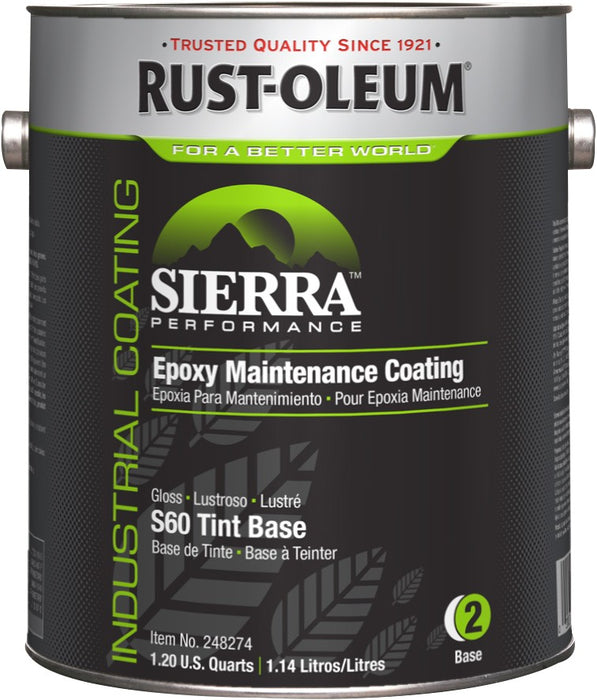Rust-Oleum epoxy maintenance coating WB S60 gloss tint base Size 3.78L (Pack of 2)
