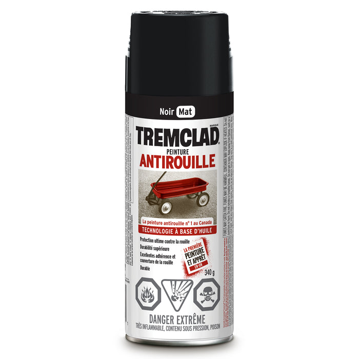 Peinture antirouille Tremclad noire mat en aérosol 340g (6)