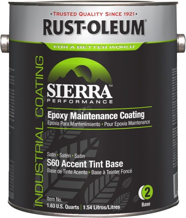 Rust-Oleum water base epoxy maintenance coating WB S60 Satin Accent tint base size 3.78L (Pack of 2)