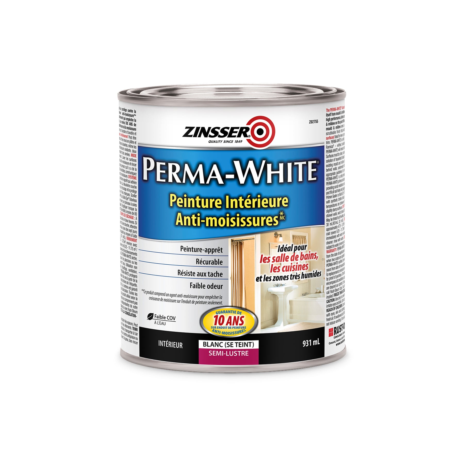 Zinsser PermaWhite SemiGloss Interior Paint RustOleum — Epoxy TO/GO