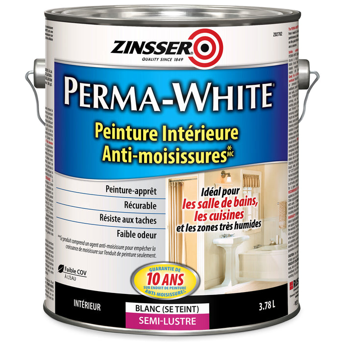 Peinture anti-moisissure Zinsser permawhite semi-lustrée 3.78L (2)