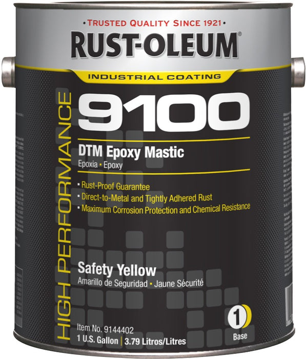 Rust-Oleum 9100 System <340 Voc Dtm Epoxy Mastic, Safety Yellow Gallon Can - Lot of 2