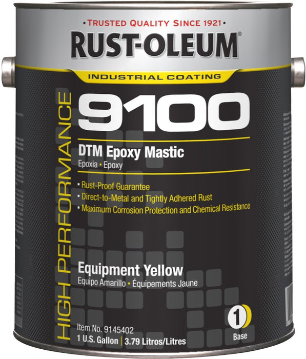 Rust-Oleum 9100 System <340 Voc Dtm Epoxy Mastic, Equipment Yellow Gallon Can - Lot of 2