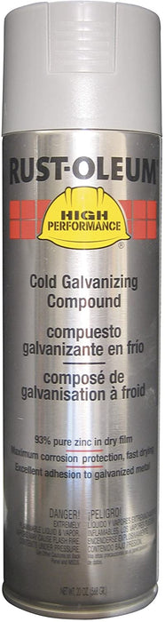 Rust-Oleum V2185838 V2100 High Performance System Compound Cold Galvanizing Spray Paint, 20-Ounce (Pack of 6)